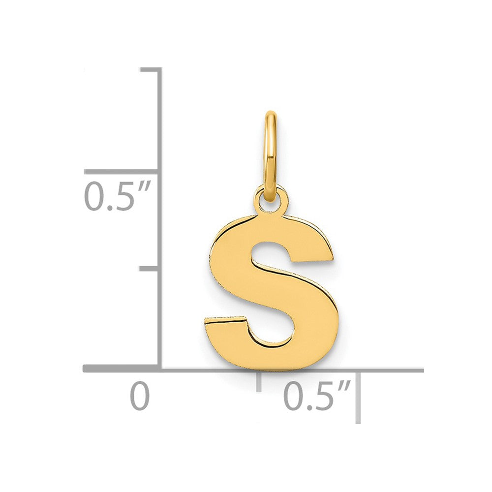 14K Gelbgold 14ky Buchstabe S Initiale Anhänger