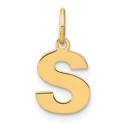 14K Gelbgold 14ky Buchstabe S Initiale Anhänger