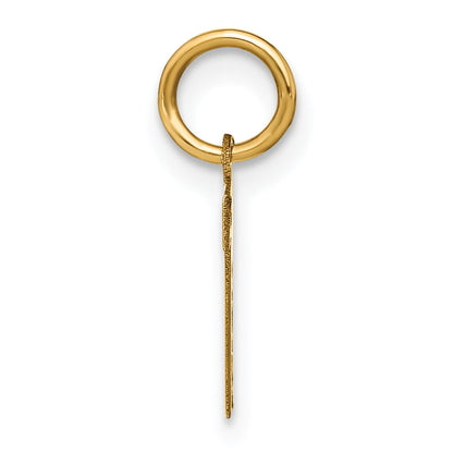 14K Gelbgold 14ky Buchstabe T Initiale Anhänger