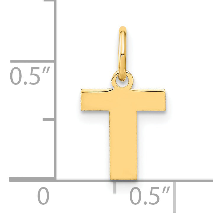 14K Gelbgold 14ky Buchstabe T Initiale Anhänger