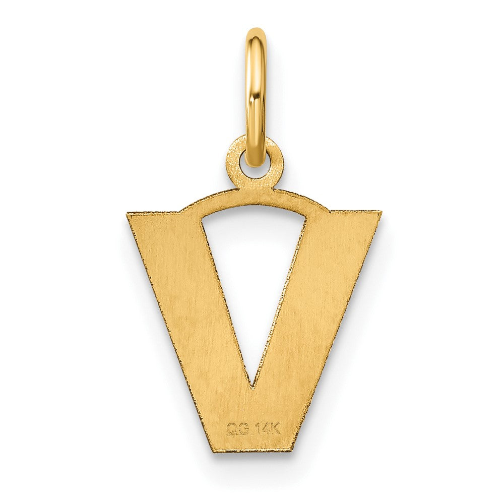 14K Gelbgold 14ky Buchstabe V Initiale Anhänger