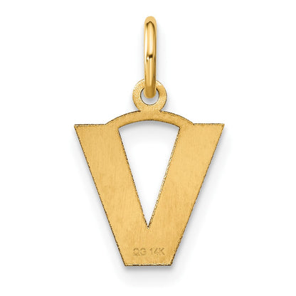 14K Gelbgold 14ky Buchstabe V Initiale Anhänger