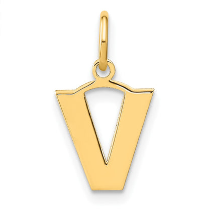 14K Gelbgold 14ky Buchstabe V Initiale Anhänger