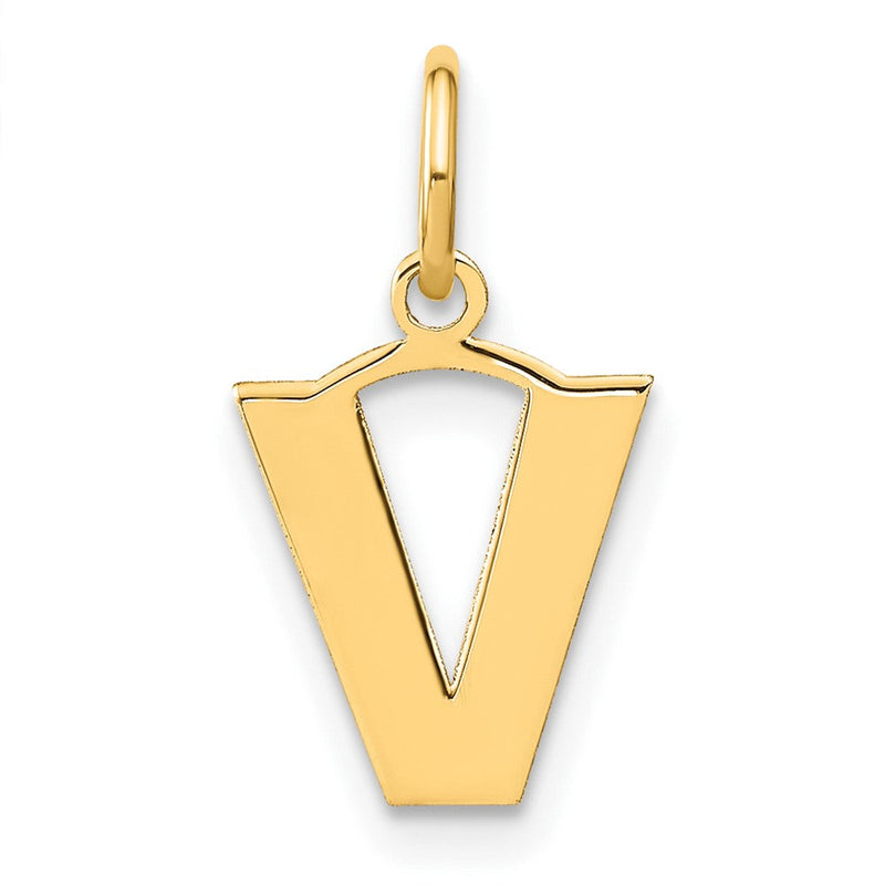 14K Gelbgold 14ky Buchstabe V Initiale Anhänger