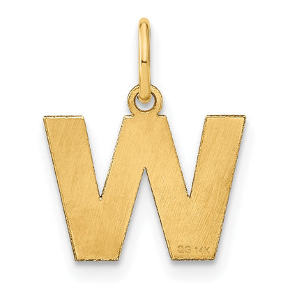 14K Gelbgold 14ky Buchstabe W Initiale Anhänger