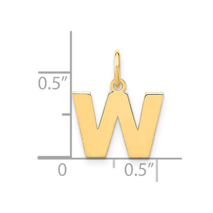 14K Gelbgold 14ky Buchstabe W Initiale Anhänger