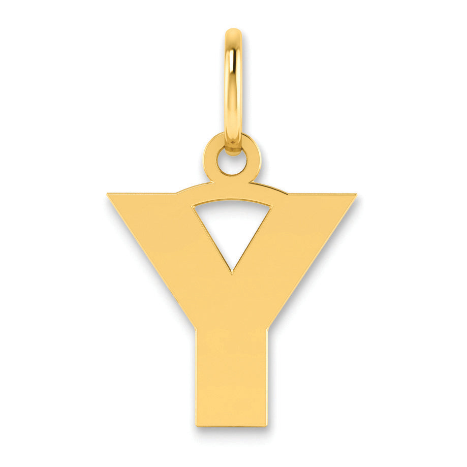 14K Gelbgold 14ky Buchstabe Y Initiale Anhänger