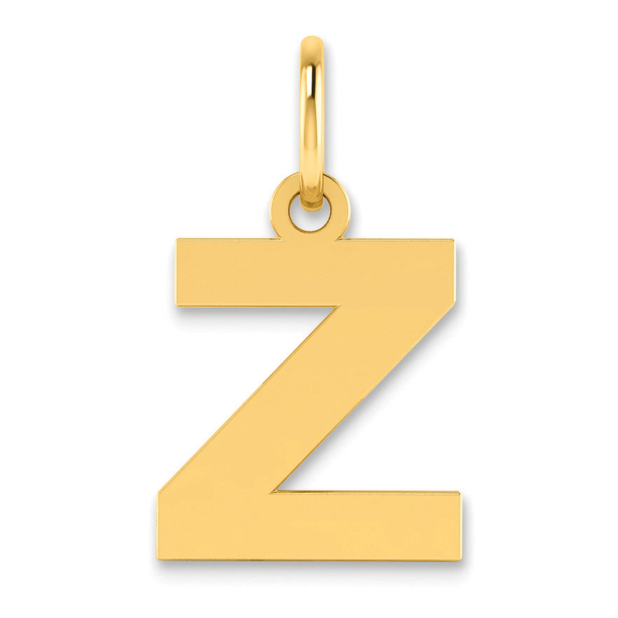 14K Gelbgold 14ky Buchstabe Z Initiale Anhänger