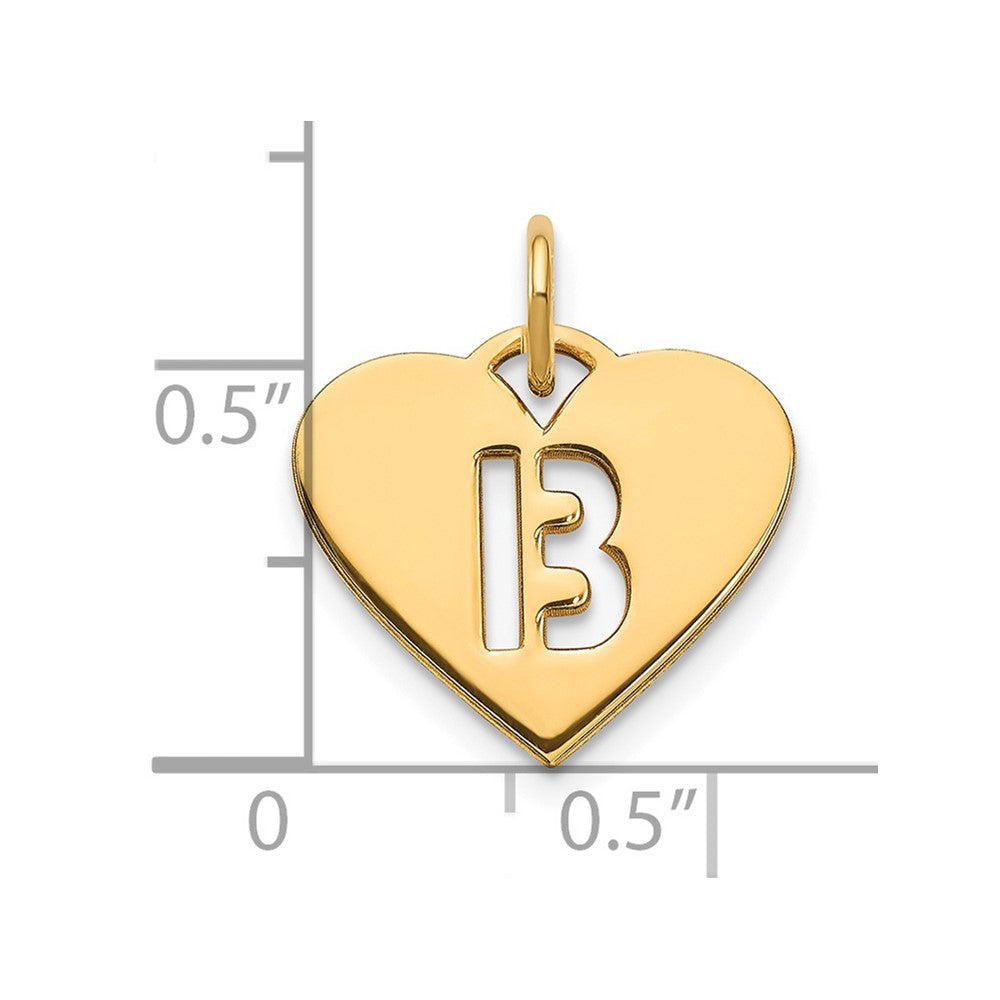 14K Gelbgold 14ky Initiale Buchstabe B Initiale Charm