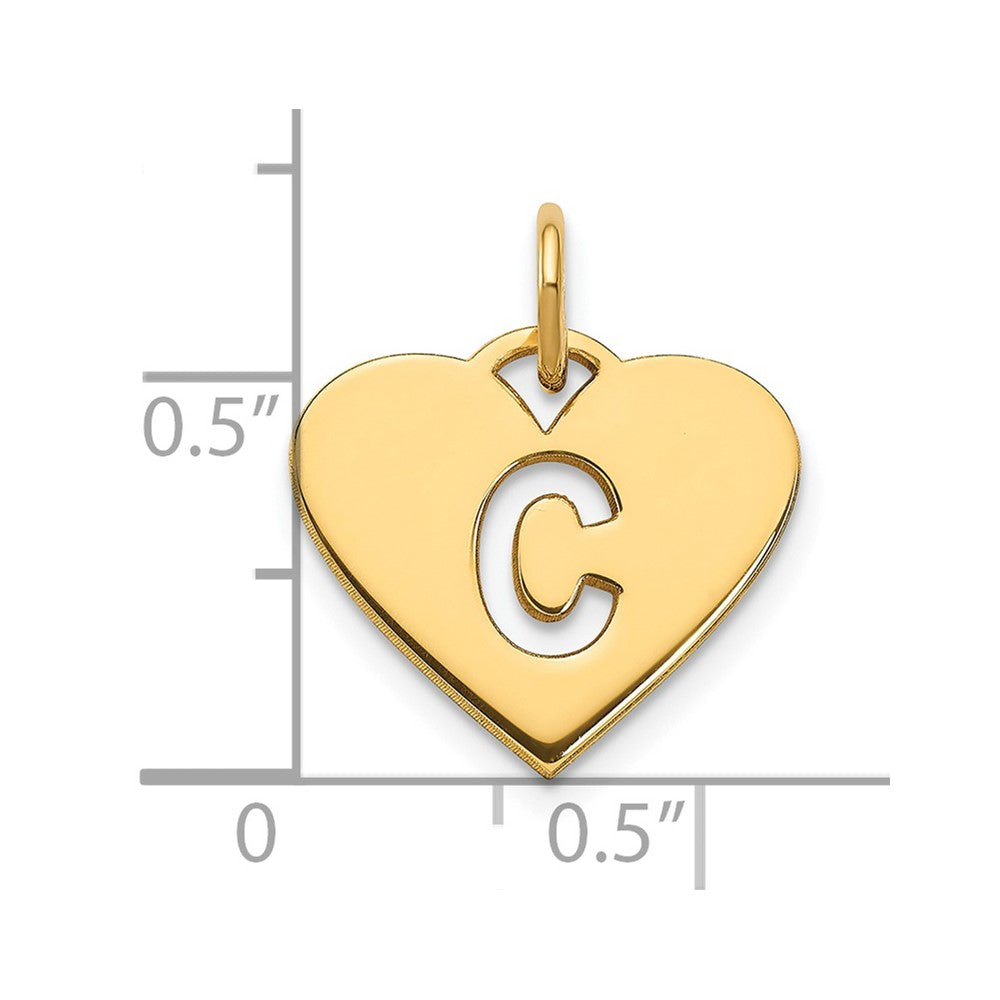 14K Gelbgold 14ky Initiale Buchstabe C Initiale Charm
