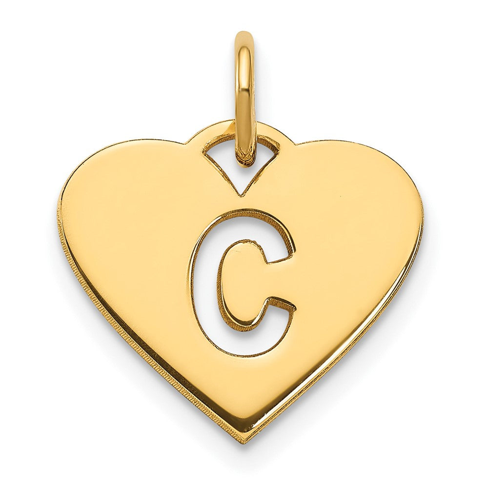 14K Gelbgold 14ky Initiale Buchstabe C Initiale Charm