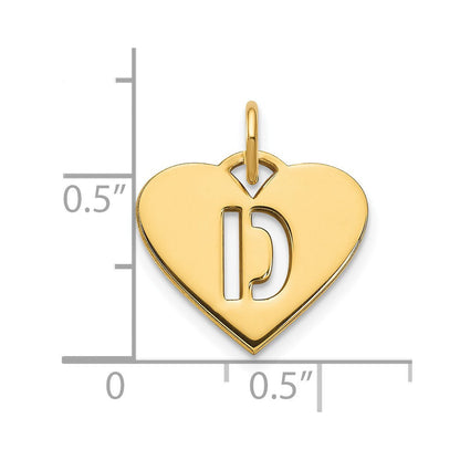 14K Gelbgold 14ky Initiale Buchstabe D Initiale Charm