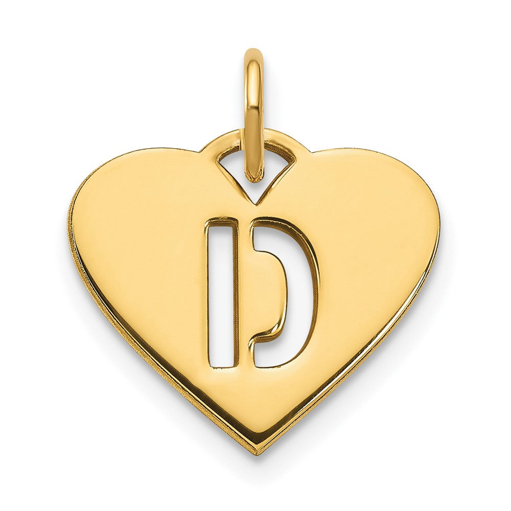 14K Gelbgold 14ky Initiale Buchstabe D Initiale Charm