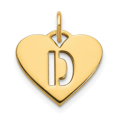 14K Gelbgold 14ky Initiale Buchstabe D Initiale Charm