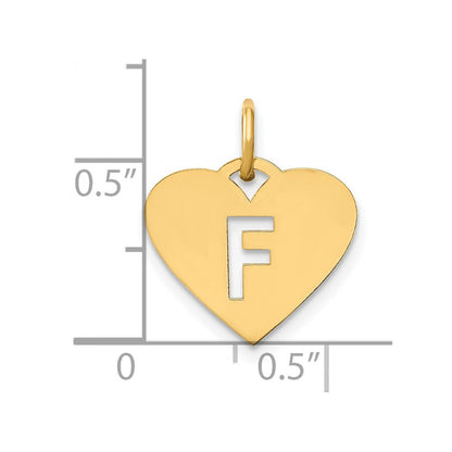 14K Gelbgold 14ky Initiale Buchstabe F Charm