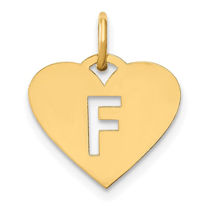 14K Gelbgold 14ky Initiale Buchstabe F Charm