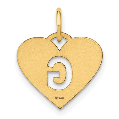 14K Gelbgold 14ky Initiale Buchstabe G Initiale Charm