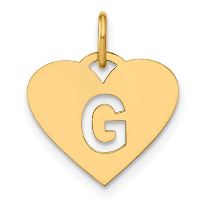 14K Gelbgold 14ky Initiale Buchstabe G Initiale Charm