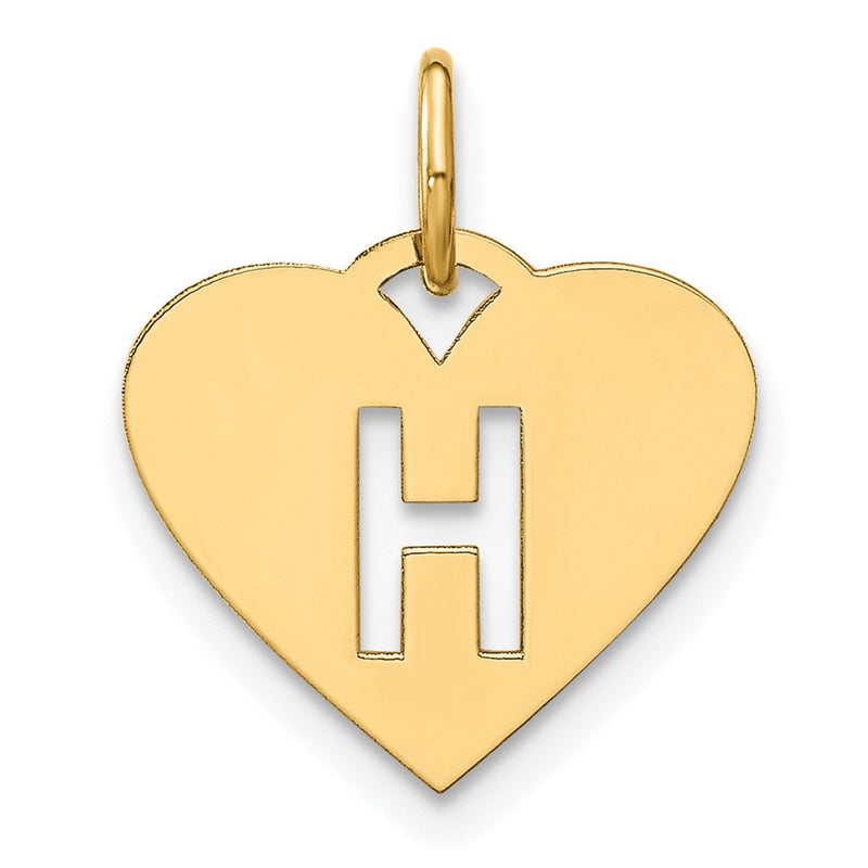 14K Gelbgold 14ky Initiale Buchstabe H Initiale Charm