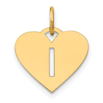 14K Gelbgold 14ky Initiale Buchstabe I Initiale Charm