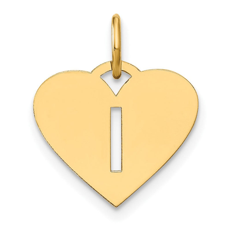 14K Gelbgold 14ky Initiale Buchstabe I Initiale Charm