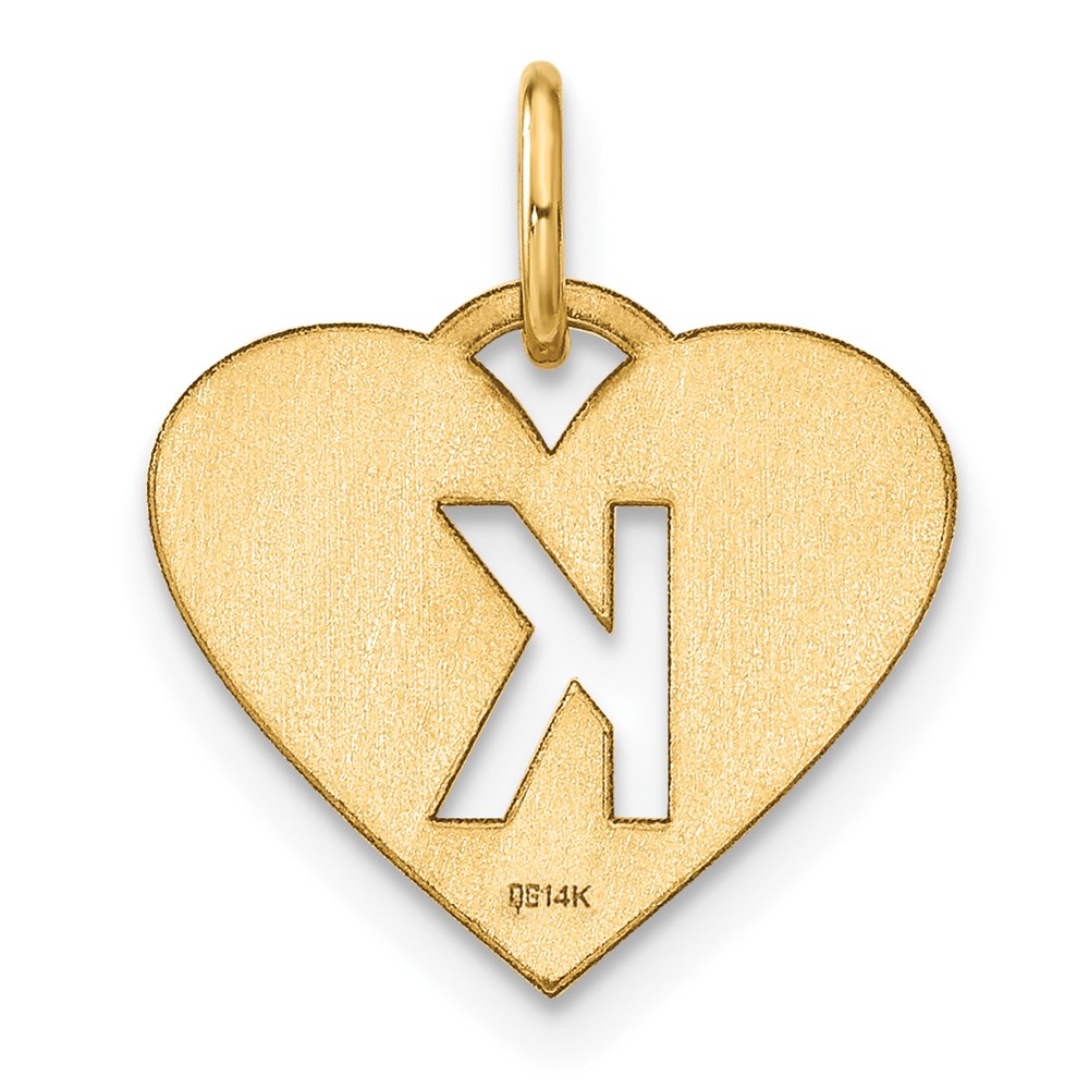 14K Gelbgold 14ky Initiale Buchstabe K Initiale Charm