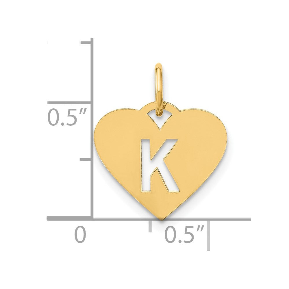 14K Gelbgold 14ky Initiale Buchstabe K Initiale Charm