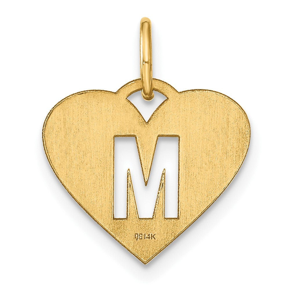 14K Gelbgold 14ky Initiale Buchstabe M Initiale Charm