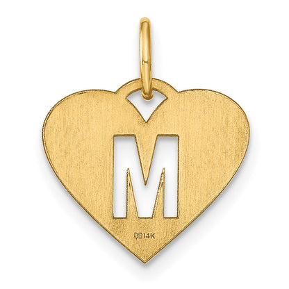 14K Gelbgold 14ky Initiale Buchstabe M Initiale Charm