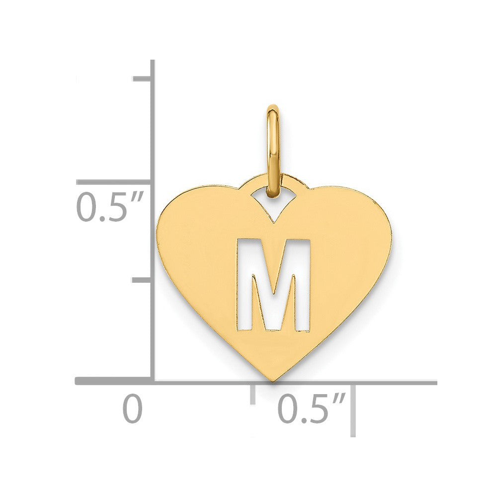14K Gelbgold 14ky Initiale Buchstabe M Initiale Charm