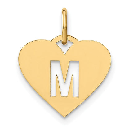 14K Gelbgold 14ky Initiale Buchstabe M Initiale Charm