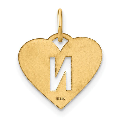 14K Gelbgold 14ky Initiale Buchstabe N Initiale Charm