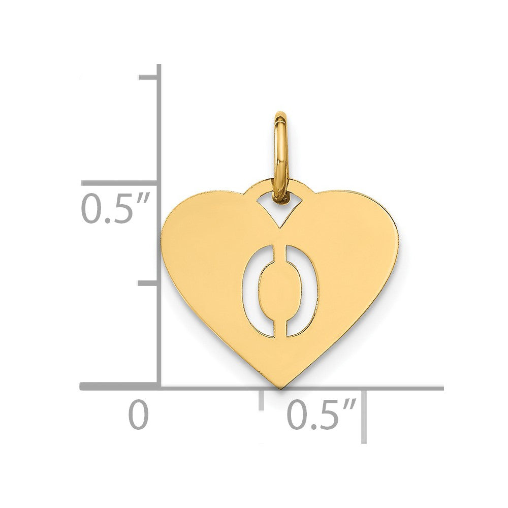 14K Gelbgold 14ky Initiale Buchstabe O Initiale Charm