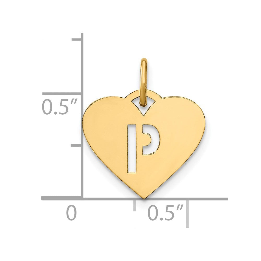 14K Gelbgold 14ky Initiale Buchstabe P Initiale Charm