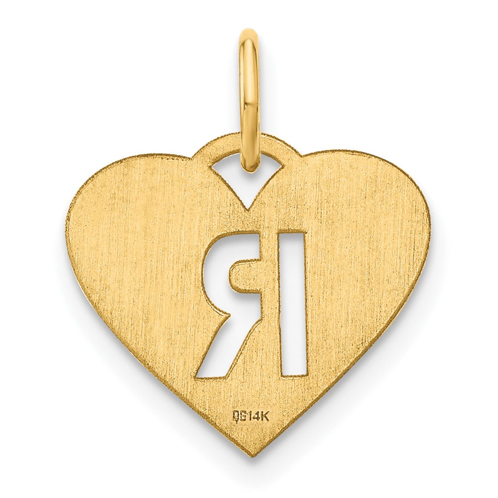 14K Gelbgold 14ky Initiale Buchstabe R Initiale Charm