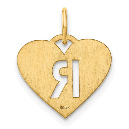 14K Gelbgold 14ky Initiale Buchstabe R Initiale Charm