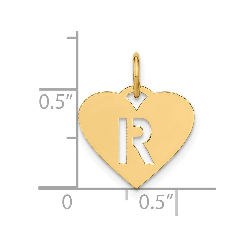 14K Gelbgold 14ky Initiale Buchstabe R Initiale Charm