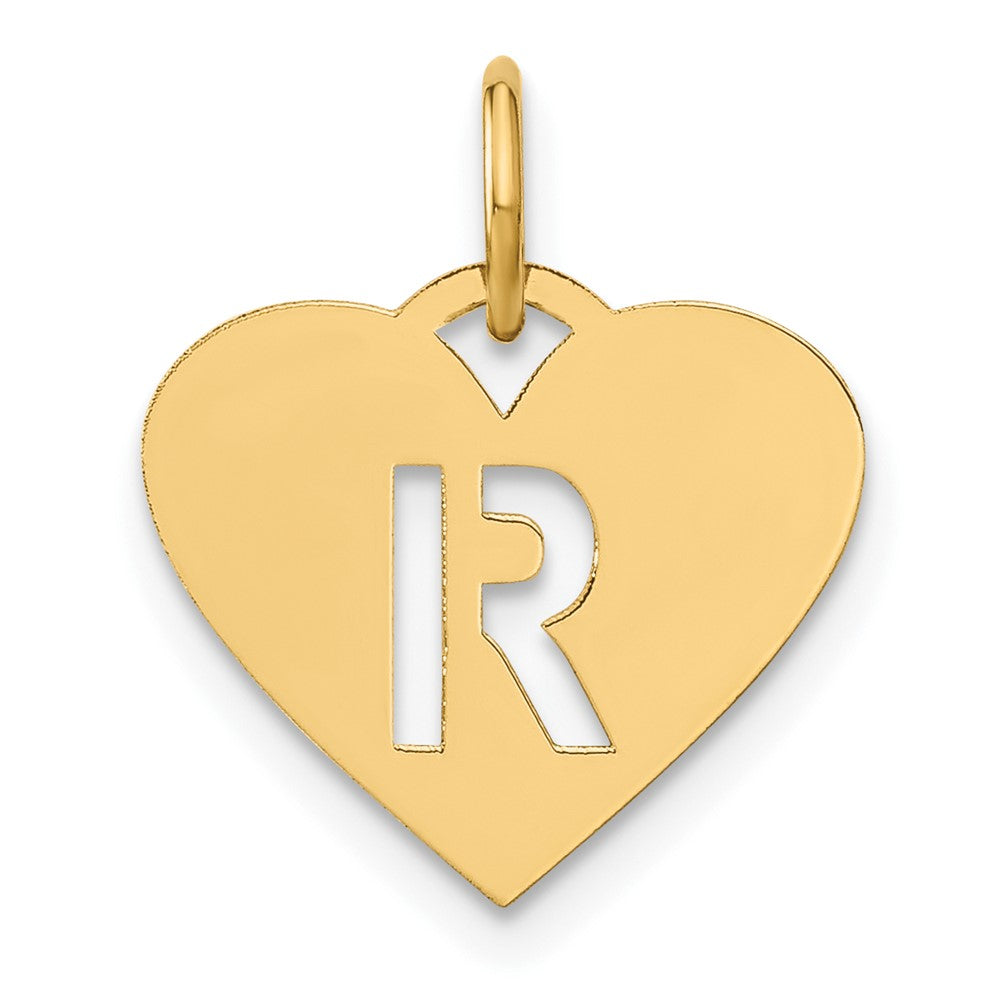 14K Gelbgold 14ky Initiale Buchstabe R Initiale Charm