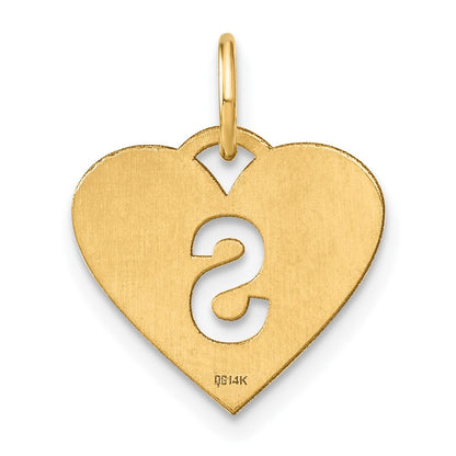 14K Gelbgold 14ky Initiale Buchstabe S Initiale Charm