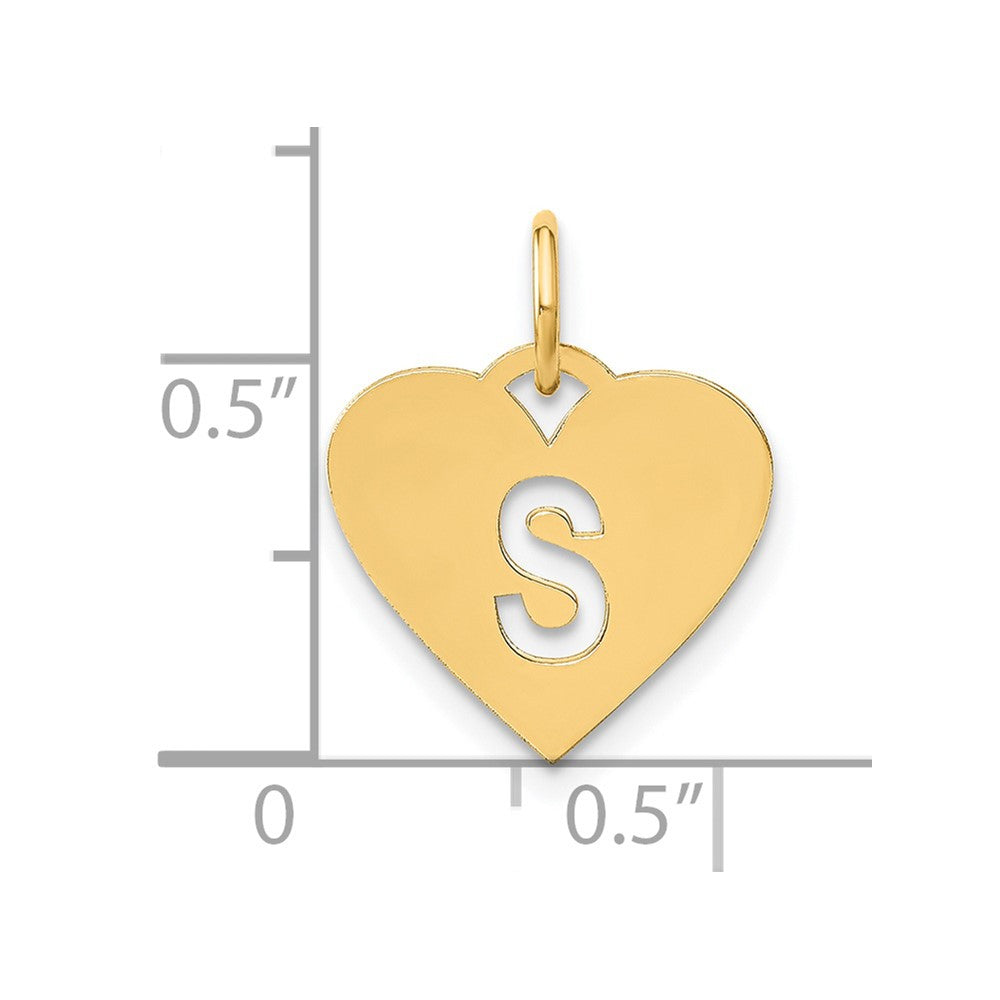 14K Gelbgold 14ky Initiale Buchstabe S Initiale Charm