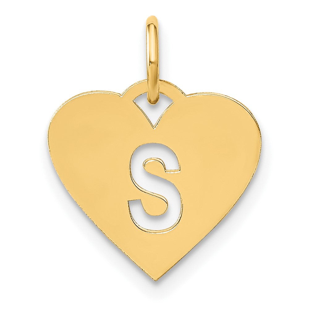 14K Gelbgold 14ky Initiale Buchstabe S Initiale Charm