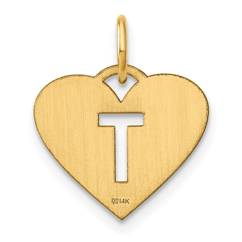 14K Gelbgold 14ky Initiale Buchstabe T Initiale Charm