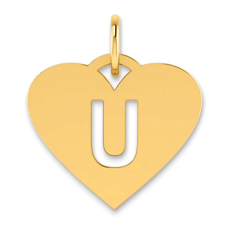 14K Gelbgold 14ky Initiale Buchstabe U Charm