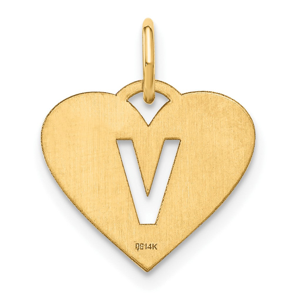 14K Gelbgold 14ky Initiale Buchstabe V Initiale Charm