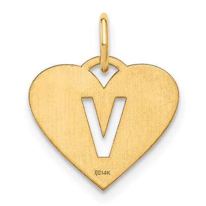 14K Gelbgold 14ky Initiale Buchstabe V Initiale Charm