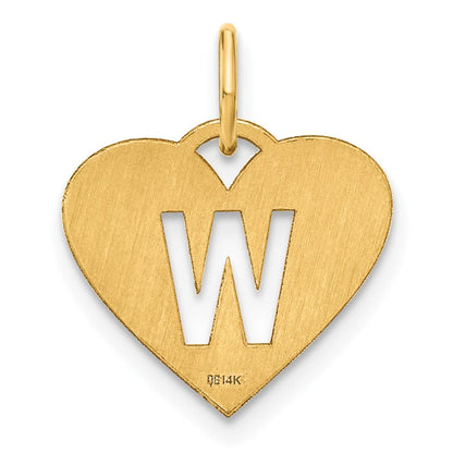 14K Gelbgold 14ky Initiale Buchstabe W Initiale Charm
