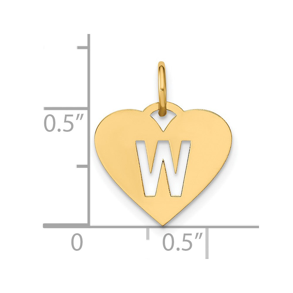14K Gelbgold 14ky Initiale Buchstabe W Initiale Charm