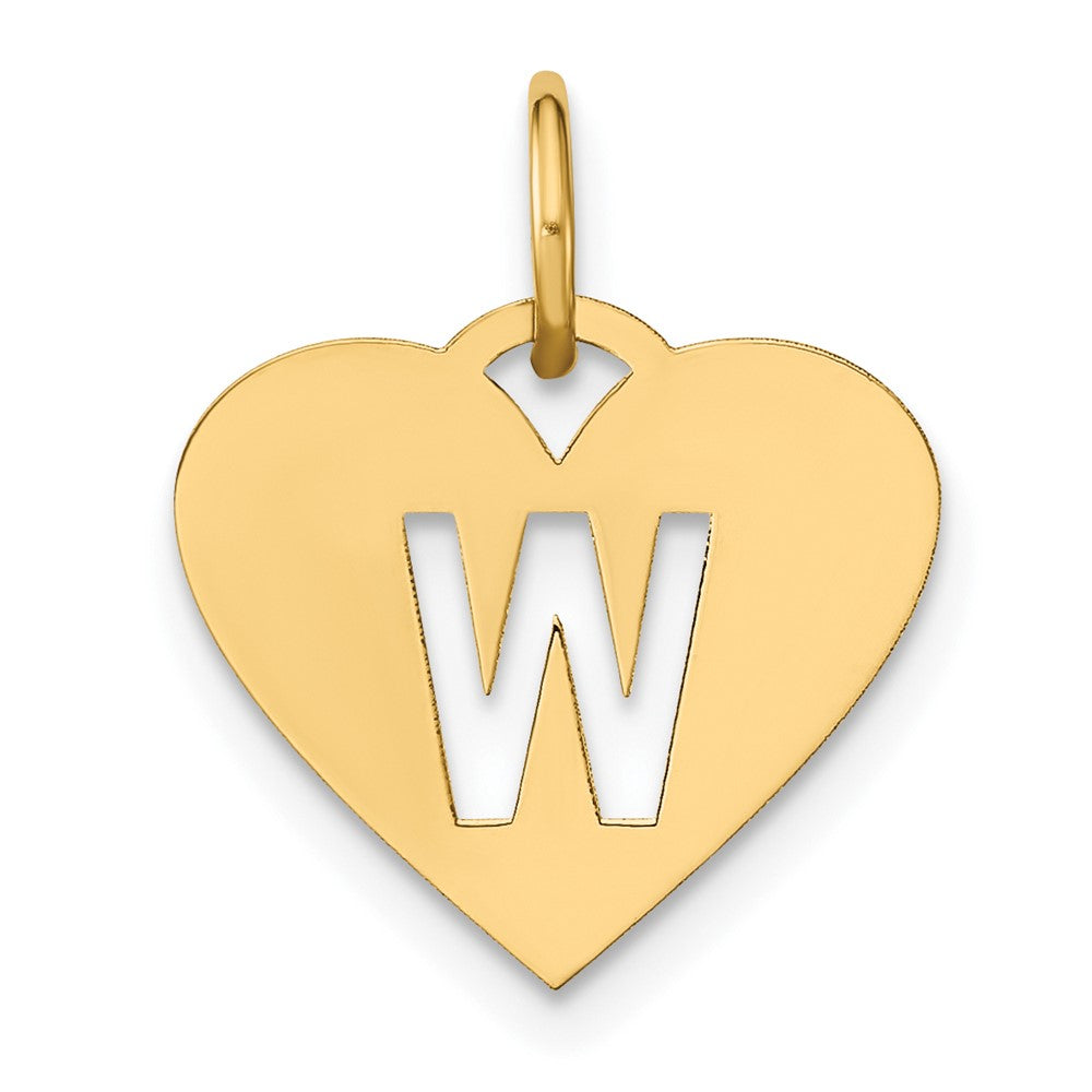14K Gelbgold 14ky Initiale Buchstabe W Initiale Charm