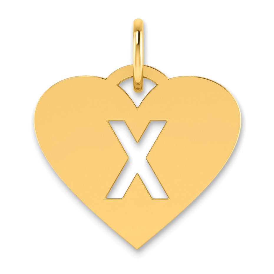 14K Gelbgold 14ky Initiale Buchstabe X Charm