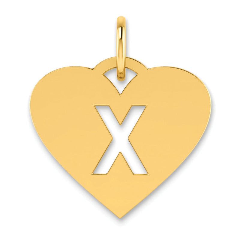 14K Gelbgold 14ky Initiale Buchstabe X Charm
